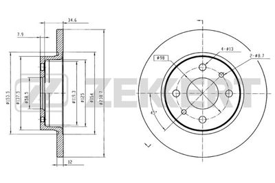 BS5456 ZEKKERT Тормозной диск