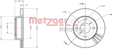 6110500 METZGER Тормозной диск