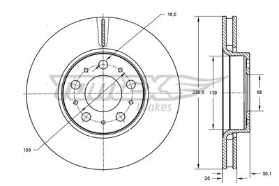 TX7143 TOMEX Brakes Тормозной диск