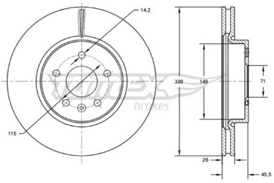 TX7253 TOMEX Brakes Тормозной диск