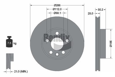 BDS1404 BENDIX Braking Тормозной диск