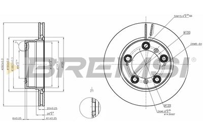 CD8023V BREMSI Тормозной диск