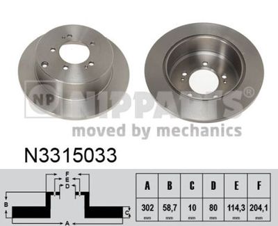 N3315033 NIPPARTS Тормозной диск