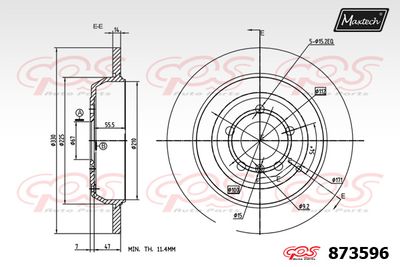 873596 MAXTECH Тормозной диск