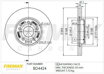 BD4424 FREMAX Тормозной диск