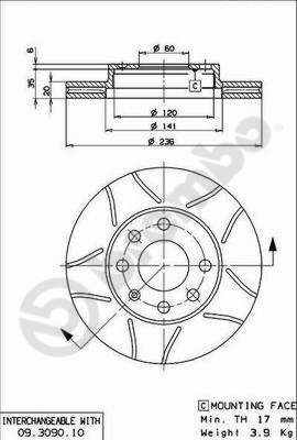 09309075 BREMBO Тормозной диск