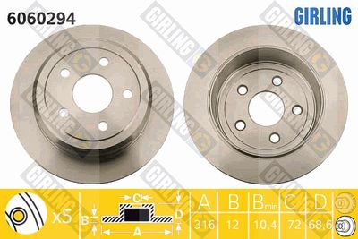 6060294 GIRLING Тормозной диск