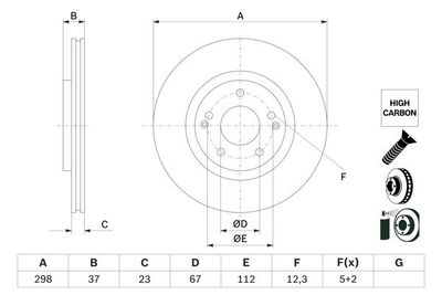 0986479H05 BOSCH Тормозной диск