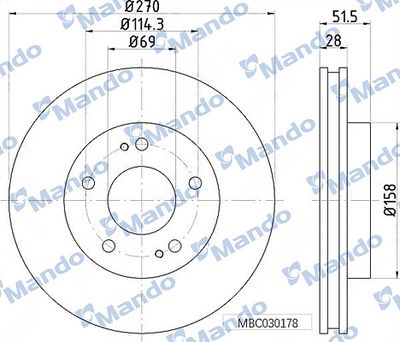 MBC030178 MANDO Тормозной диск