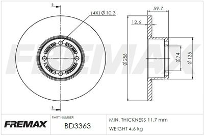 BD3363 FREMAX Тормозной диск