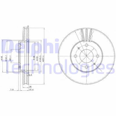 BG3124 DELPHI Тормозной диск