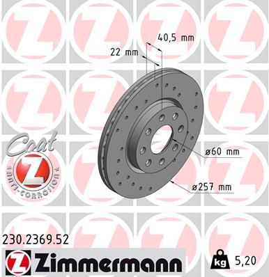 230236952 ZIMMERMANN Тормозной диск