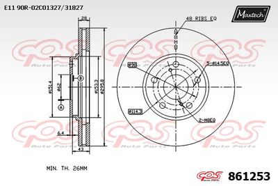 861253 MAXTECH Тормозной диск