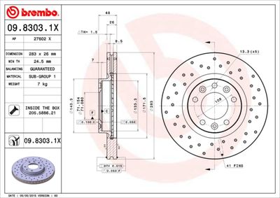 0983031X BREMBO Тормозной диск