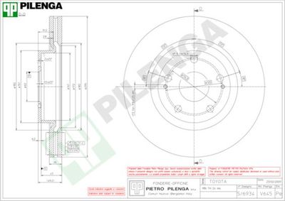 V645 PILENGA Тормозной диск