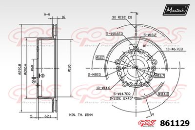 861129 MAXTECH Тормозной диск