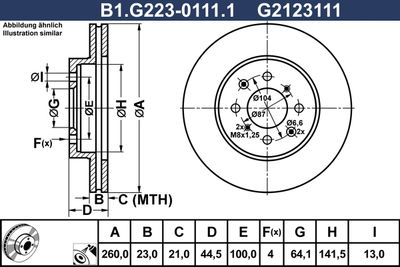 B1G22301111 GALFER Тормозной диск