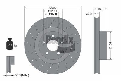 BDS1760HC BENDIX Braking Тормозной диск