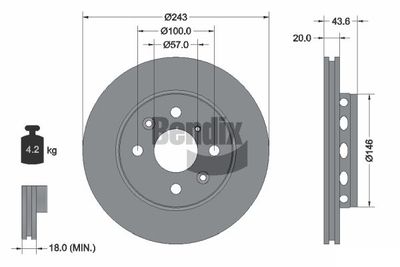 BDS2149 BENDIX Braking Тормозной диск