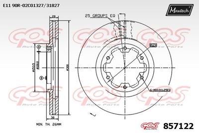 857122 MAXTECH Тормозной диск