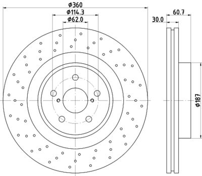 8DD355129851 HELLA Тормозной диск