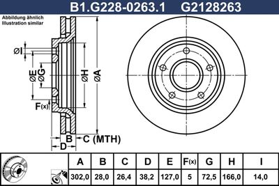 B1G22802631 GALFER Тормозной диск