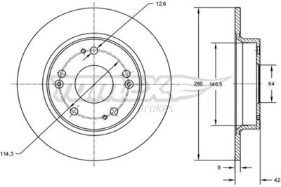 TX7262 TOMEX Brakes Тормозной диск