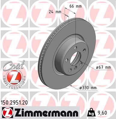 150295120 ZIMMERMANN Тормозной диск