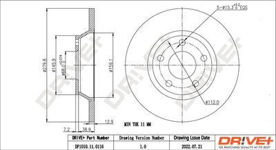 DP1010110116 Dr!ve+ Тормозной диск