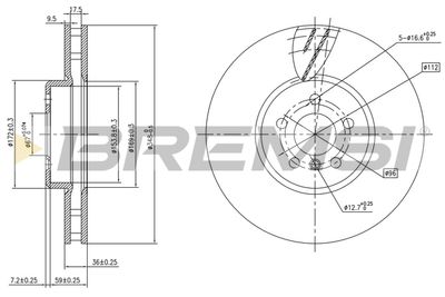 CD8625VLS BREMSI Тормозной диск