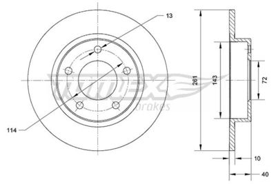 TX7067 TOMEX Brakes Тормозной диск