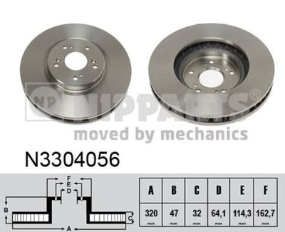 N3304056 NIPPARTS Тормозной диск