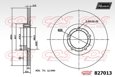 827013 MAXTECH Тормозной диск