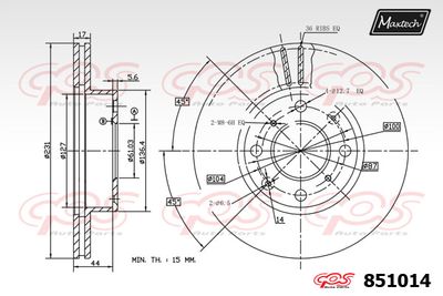 851014 MAXTECH Тормозной диск