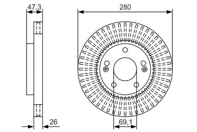 0986479U10 BOSCH Тормозной диск