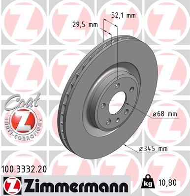 100333220 ZIMMERMANN Тормозной диск