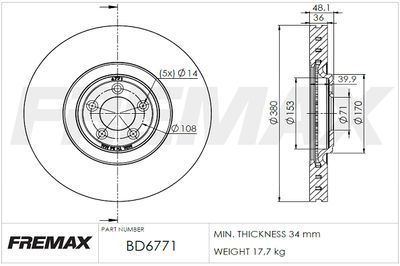 BD6771 FREMAX Тормозной диск