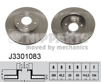 J3301083 NIPPARTS Тормозной диск