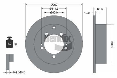 BDS1766 BENDIX Braking Тормозной диск