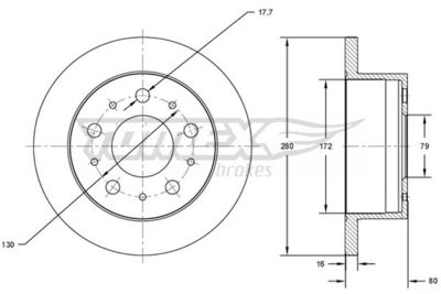 TX7138 TOMEX Brakes Тормозной диск