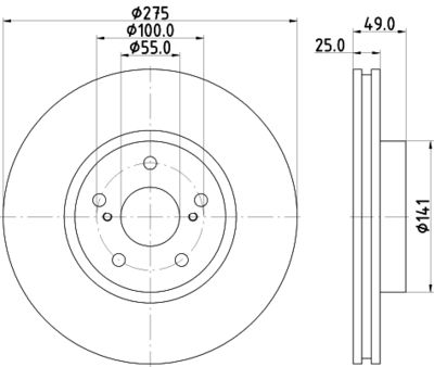 8DD355115081 HELLA PAGID Тормозной диск