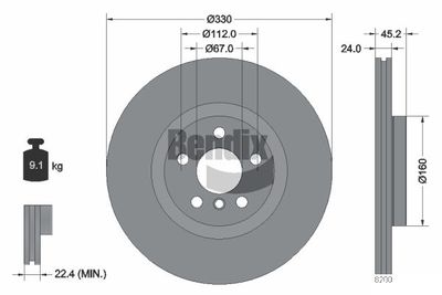 BDS1530HC BENDIX Braking Тормозной диск