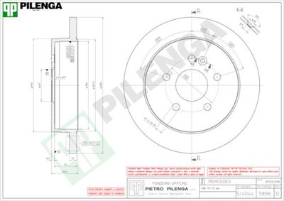 5896 PILENGA Тормозной диск