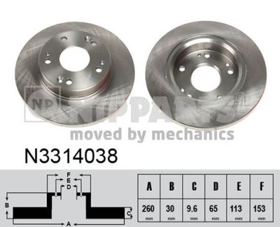 N3314038 NIPPARTS Тормозной диск