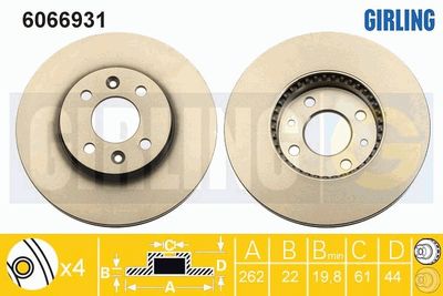 6066931 GIRLING Тормозной диск