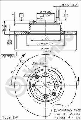 08389410 BREMBO Тормозной диск