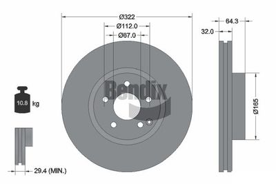 BDS1263HC BENDIX Braking Тормозной диск