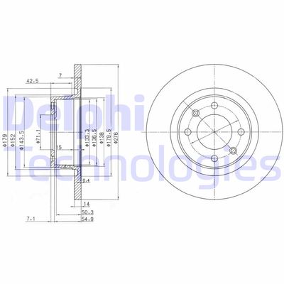 BG3621 DELPHI Тормозной диск