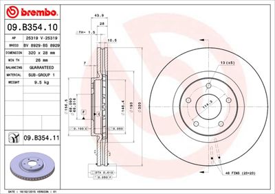 09B35411 BREMBO Тормозной диск