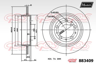 883409 MAXTECH Тормозной диск